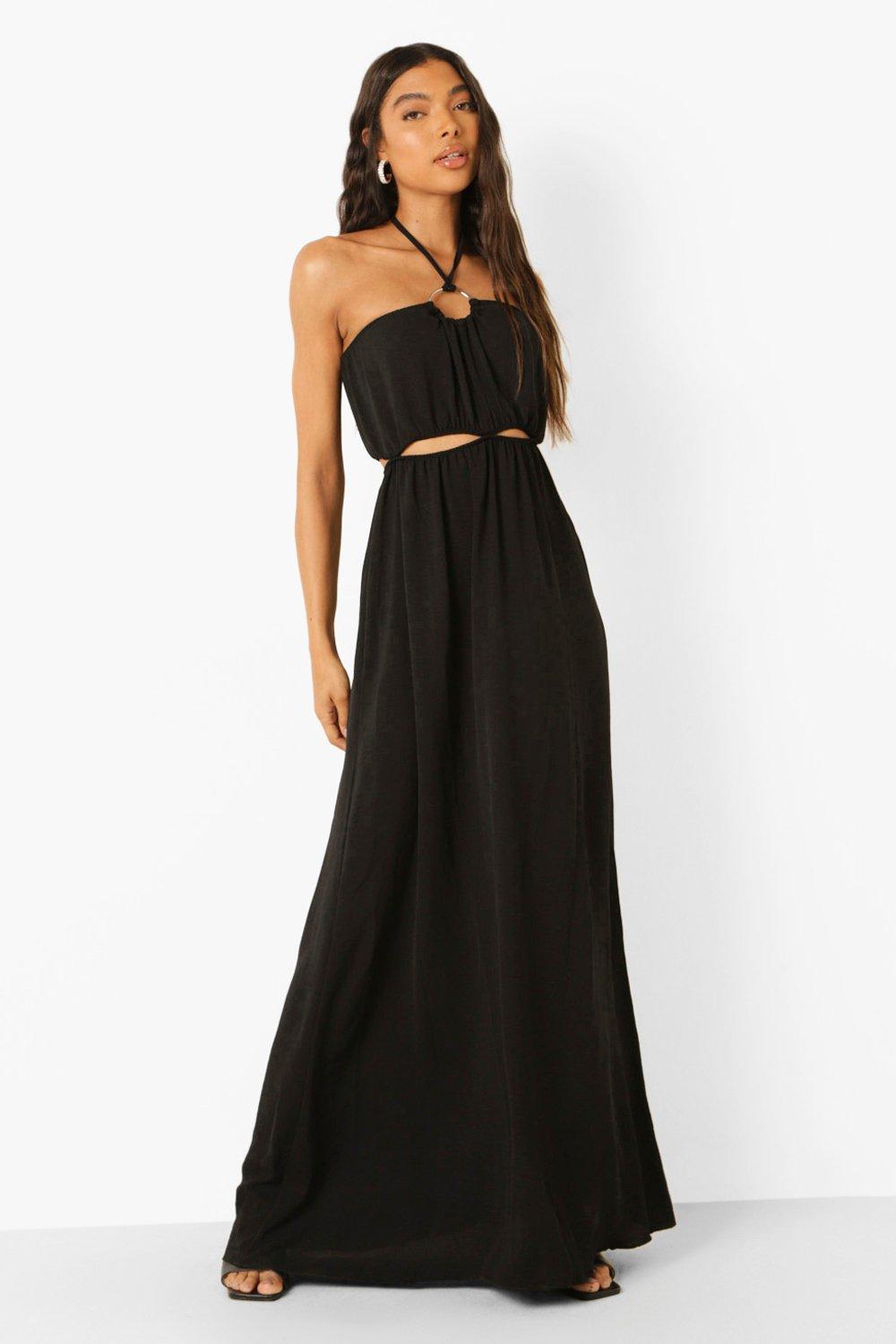 Tall Cut Out O Ring Halter Neck Maxi Dress Boohoo