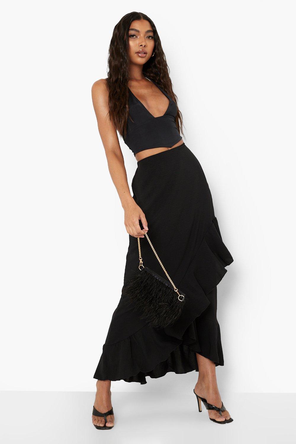 Tall Ruffle Wrap Midi Skirt