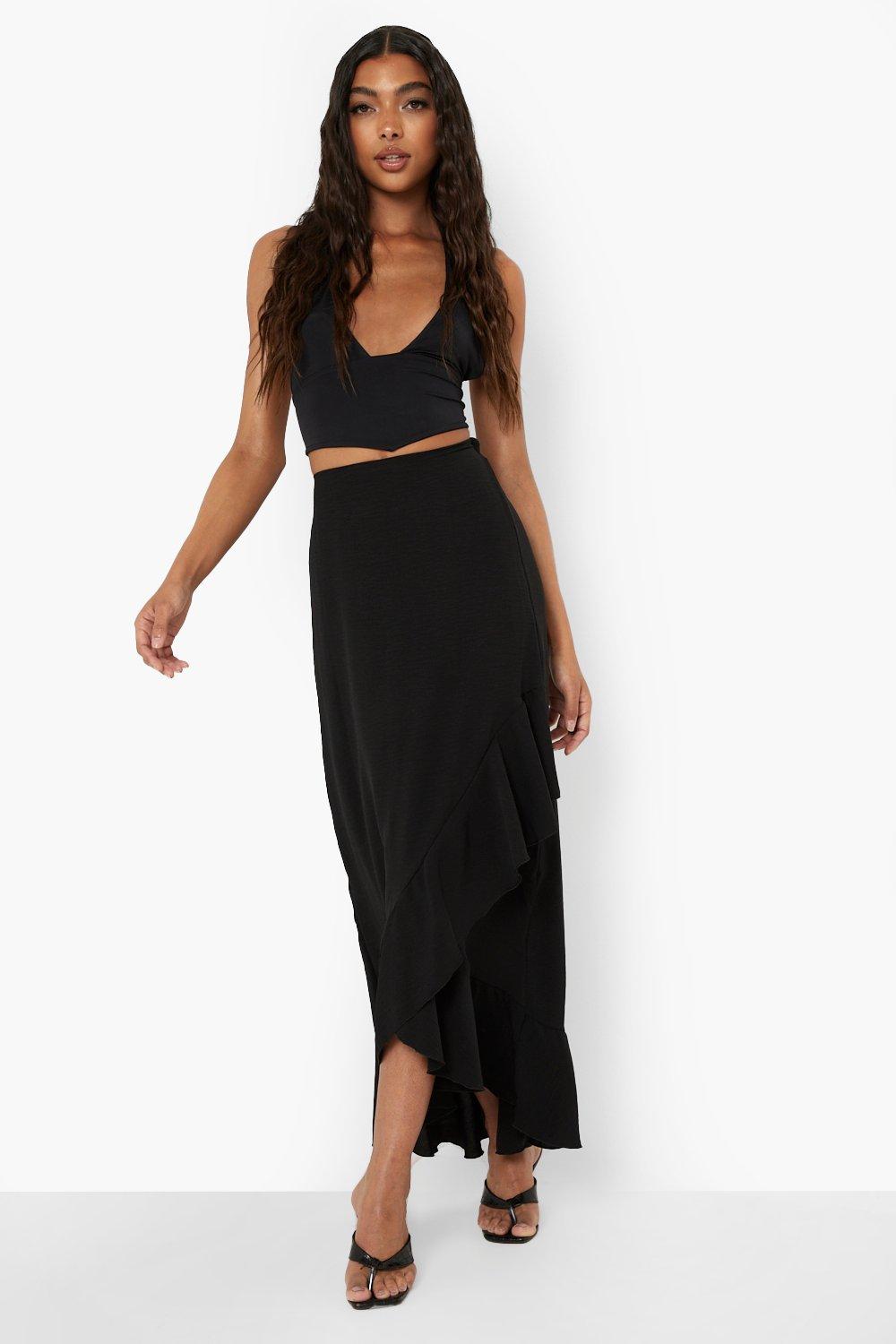 Tall Ruffle Wrap Midi Skirt
