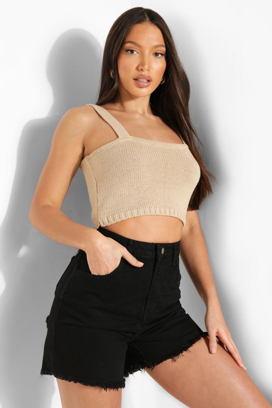 Stone Tall - Stickad crop top image number 1