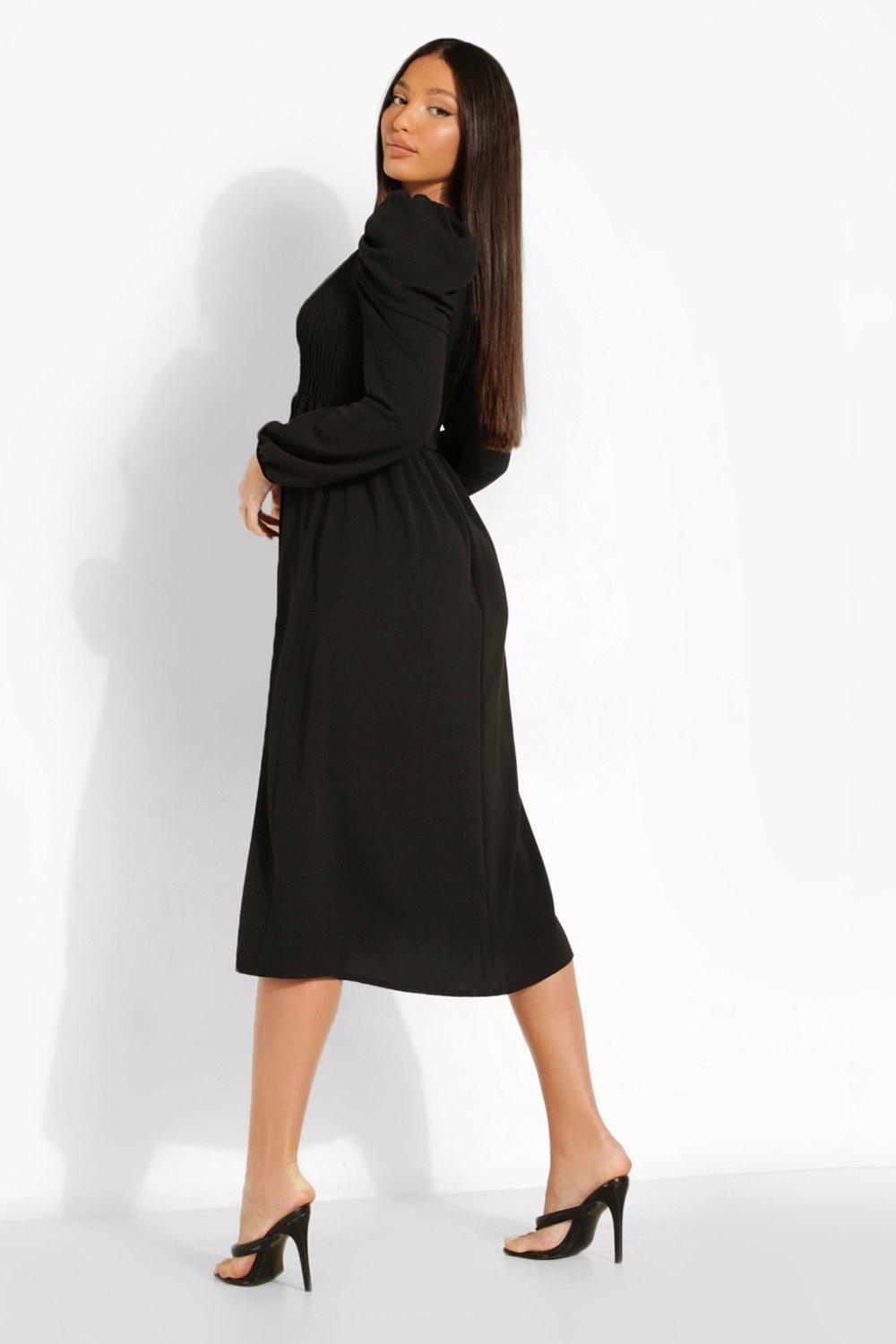 Crepe Cap Sleeve Belted Midi Dress