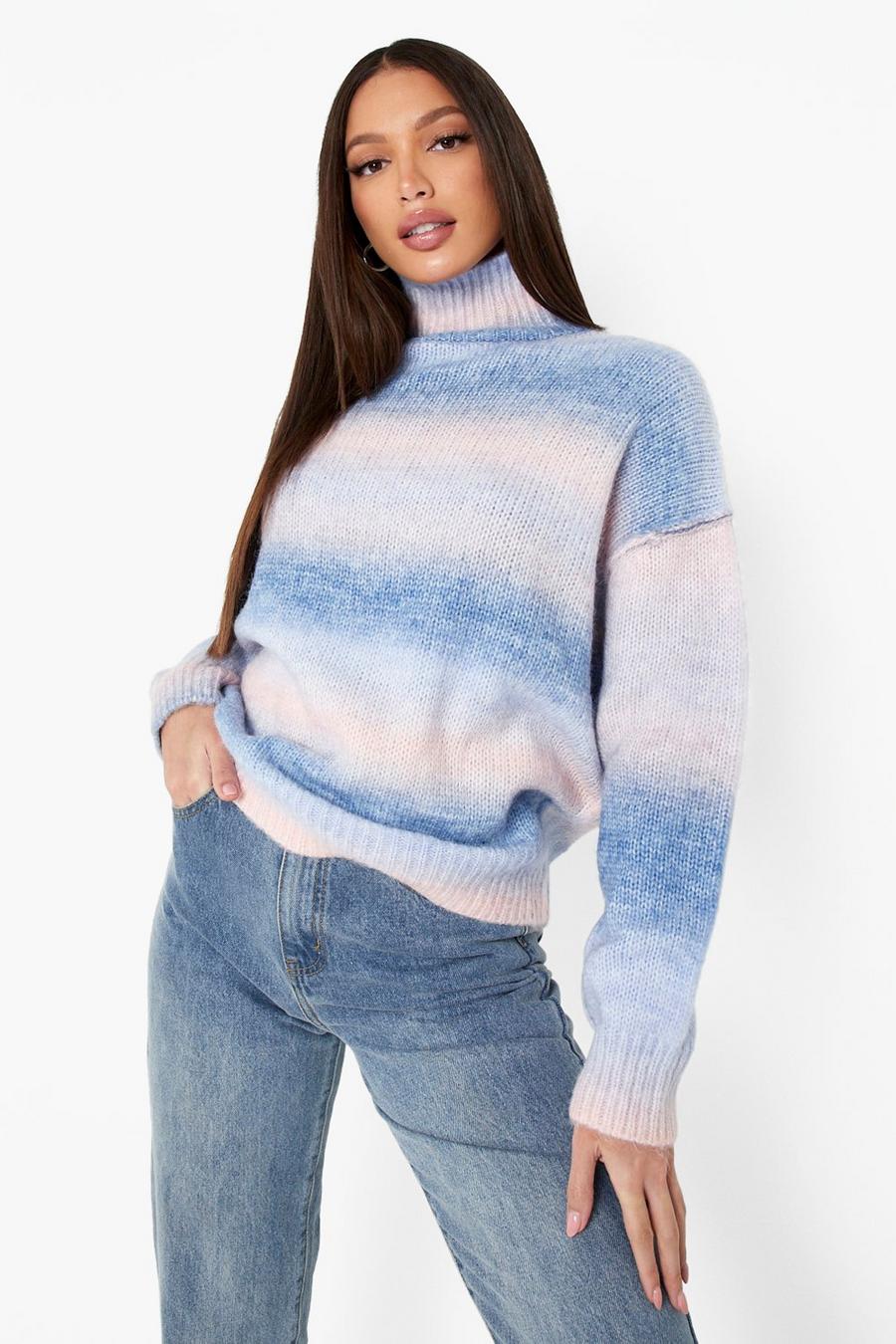 Pink Tall Ombre High Neck Jumper image number 1