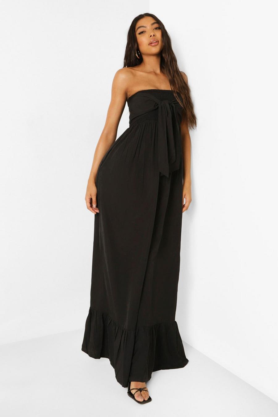 Black Tall Knot Front Maxi Dress image number 1