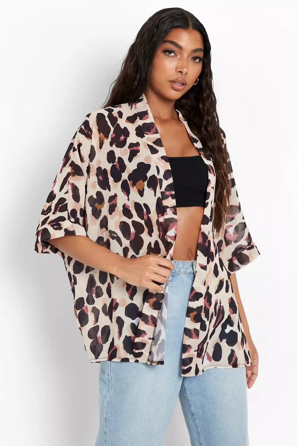 Leopard print kimono clearance cardigan