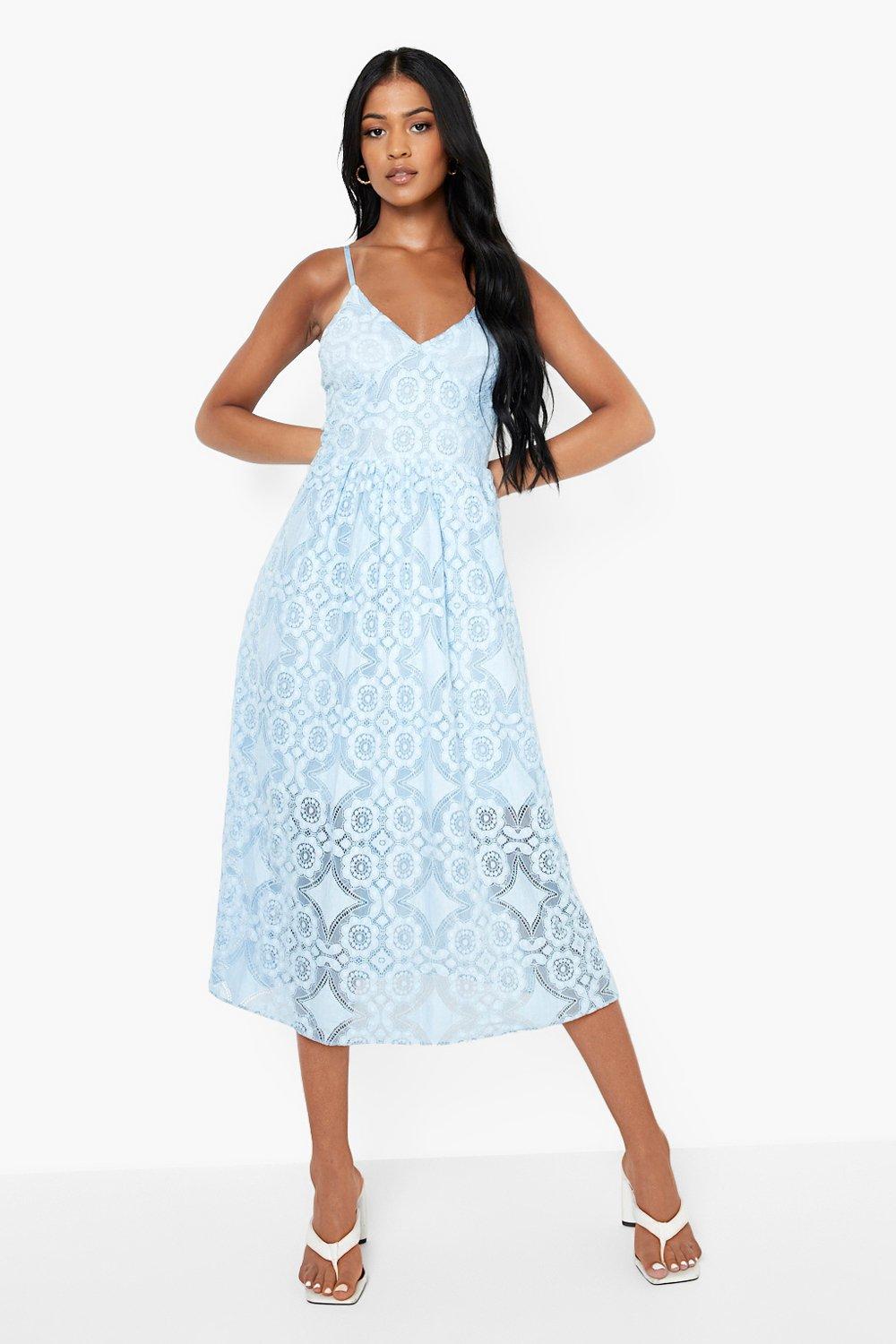 Baby blue lace outlet skater dress