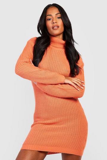 Recycled Tall Basic Turtleneck Sweater Dress spice