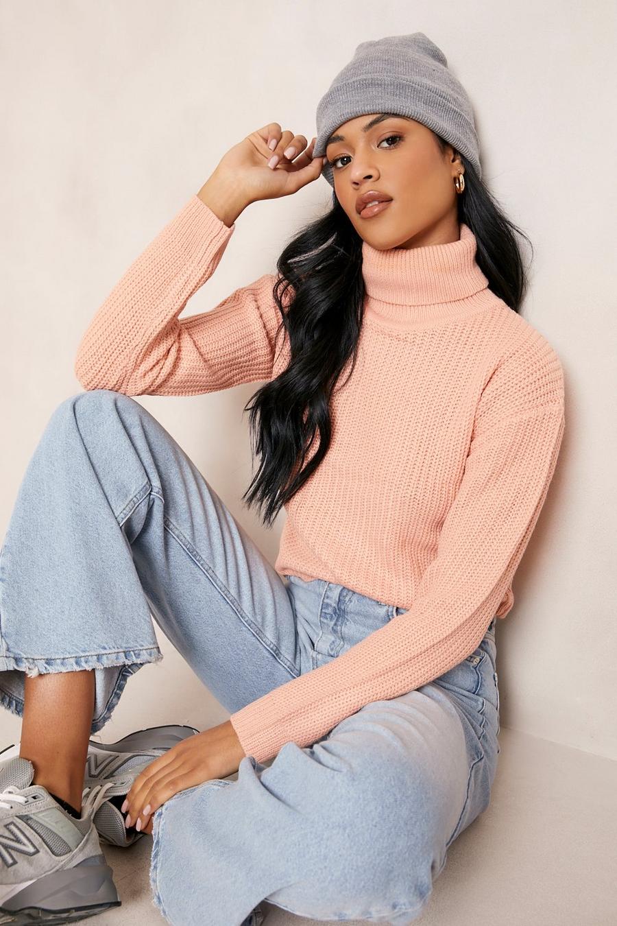 Peach Recycled Tall Turtleneck Jumper image number 1