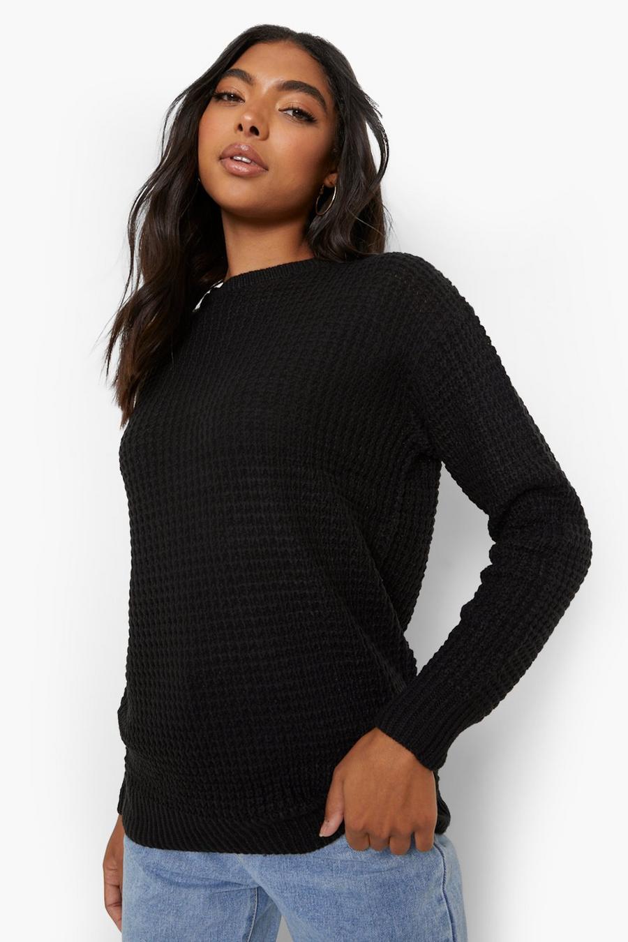 Black Recycled Tall Basic Crew Neck Jumper image number 1