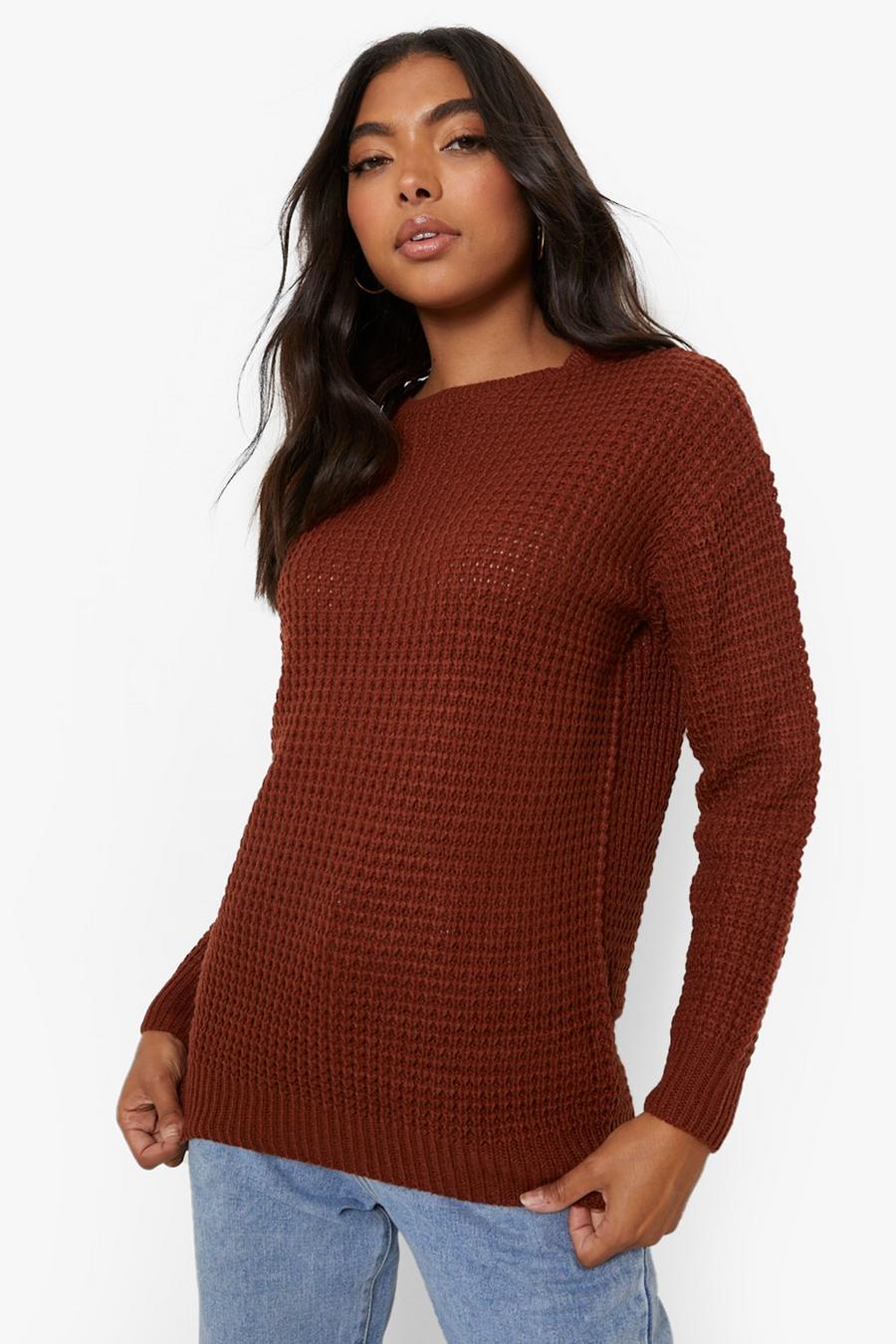 Mahogany brown Recycled Tall Basic Crew Neck Jumper