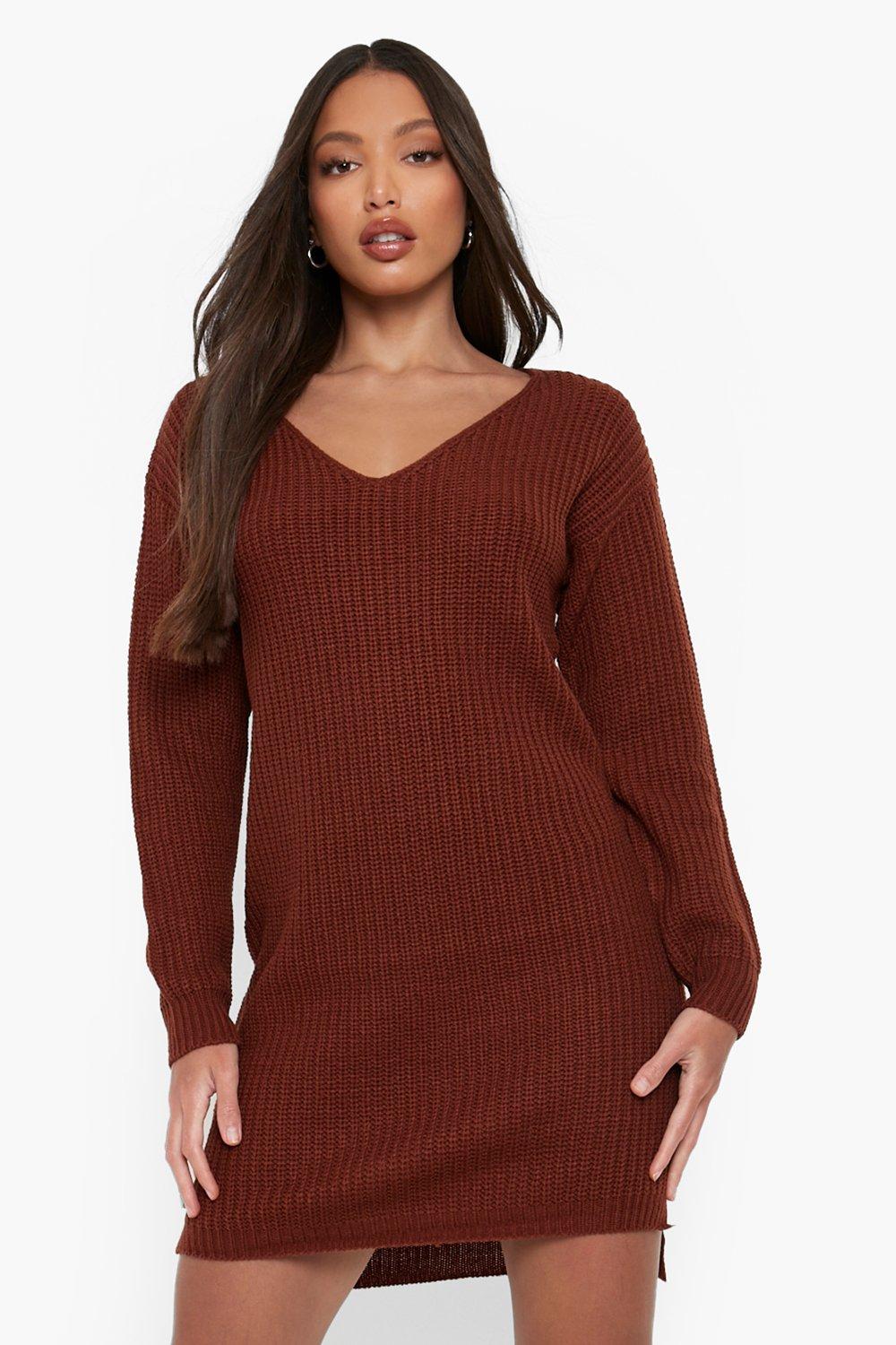 V neck jumper clearance dresses