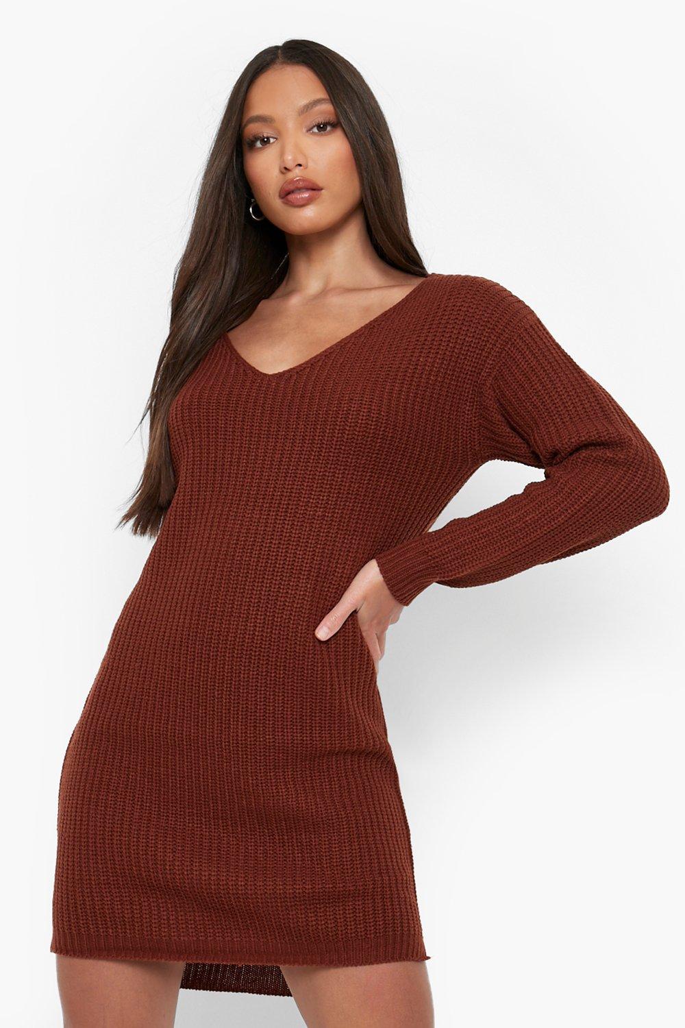 jumper dress brown