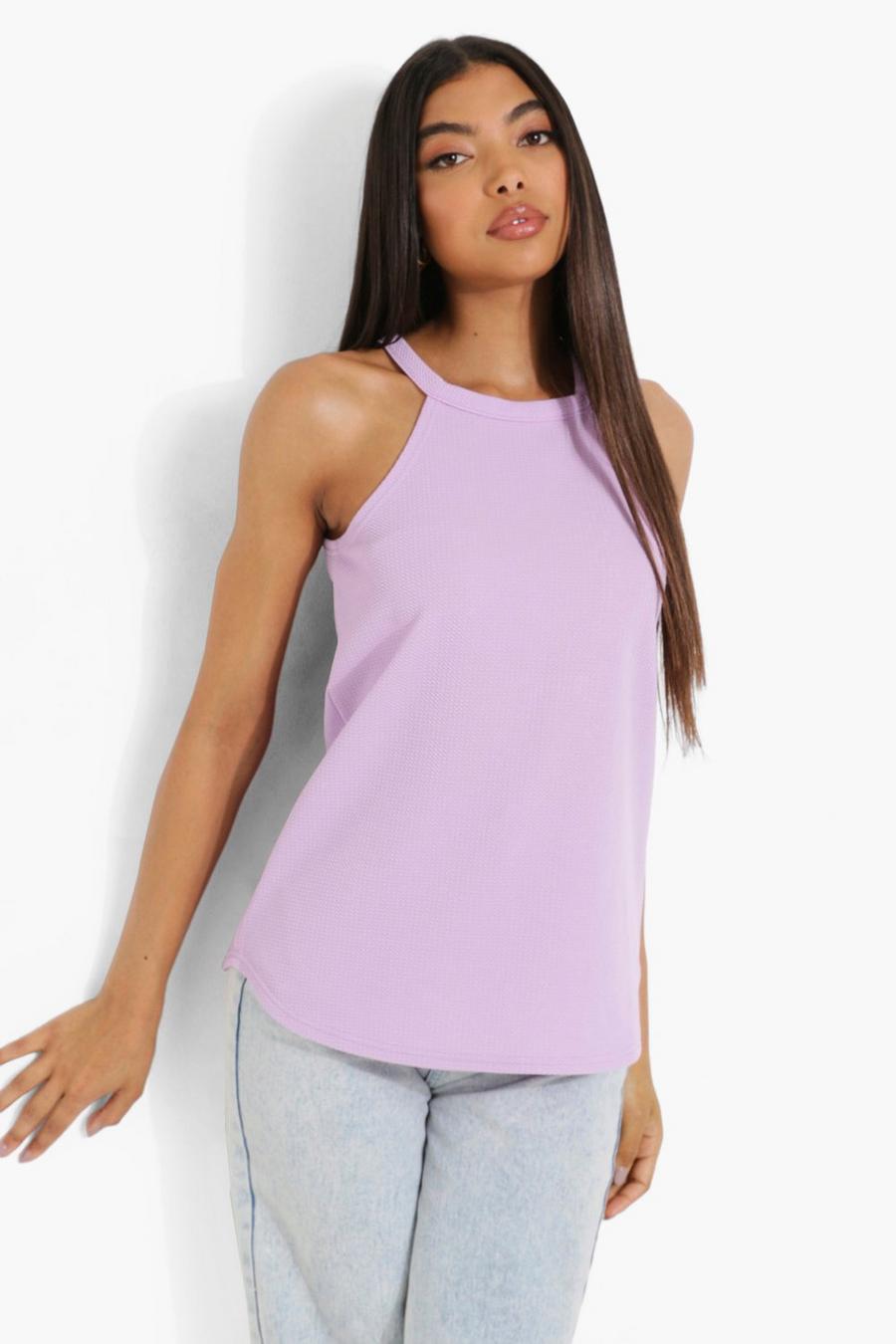 Lilac Tall High Neck Spaghetti Strap Top image number 1