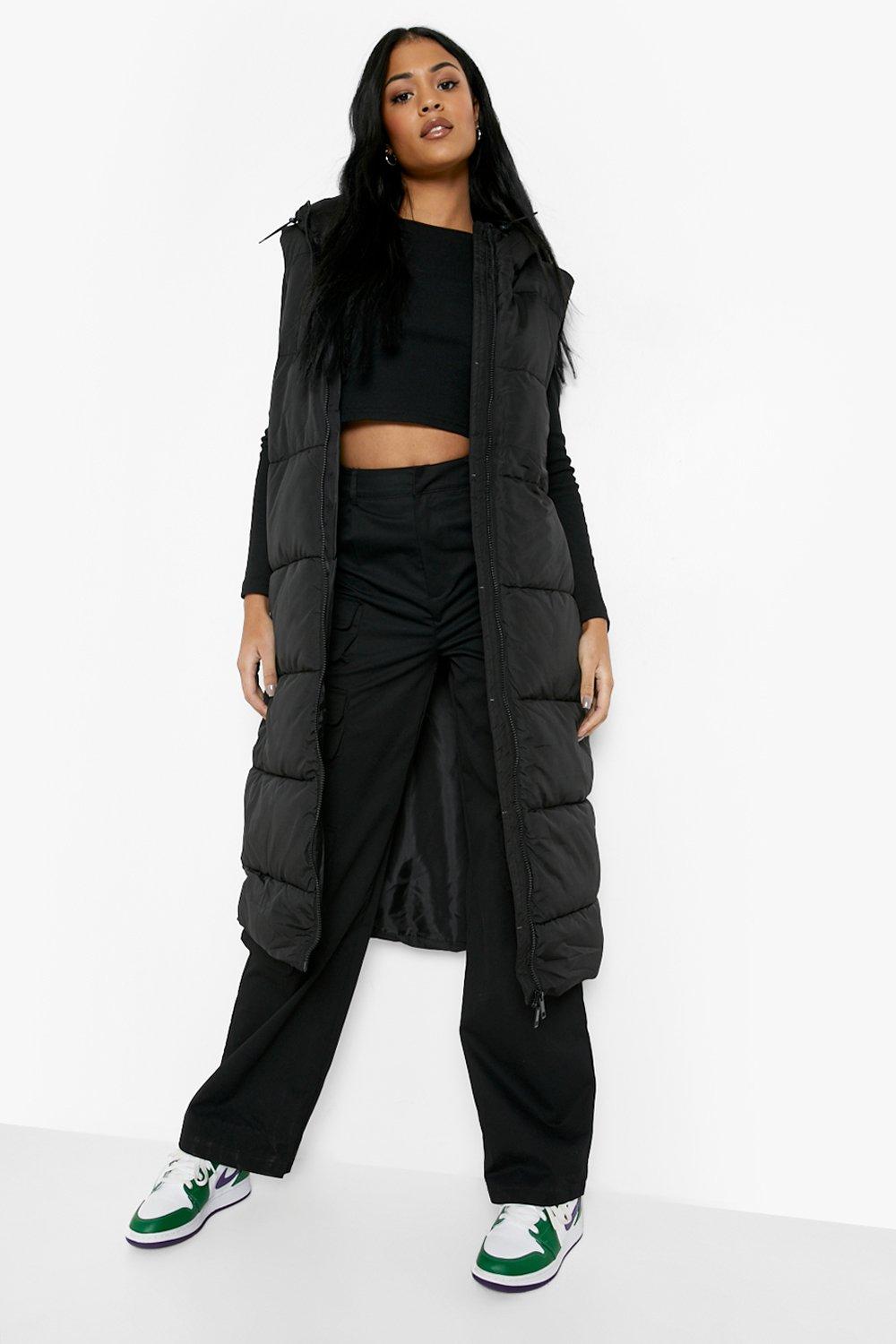 womens longline puffer vest