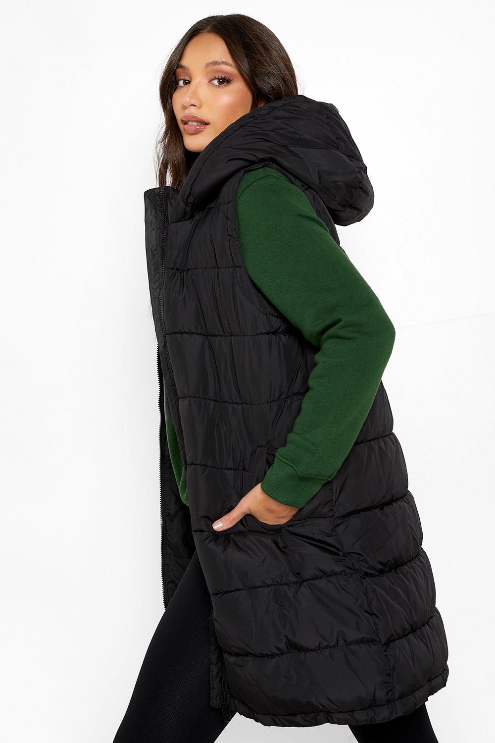 Women's Tall Hooded Puffer Gilet | Boohoo UK