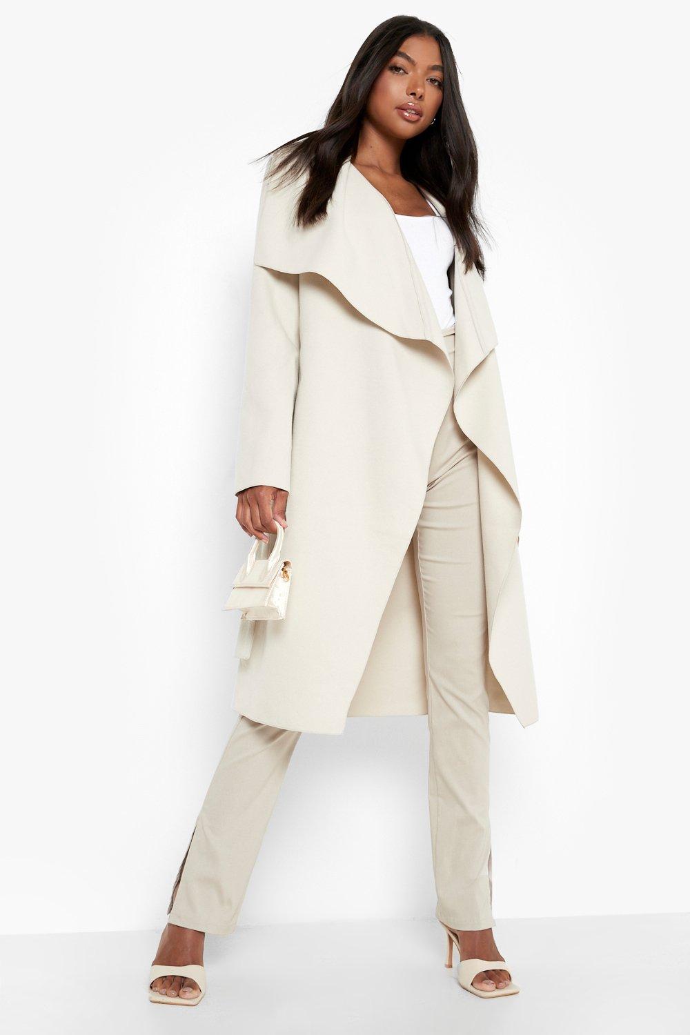 boohoo tall wool belted jacket