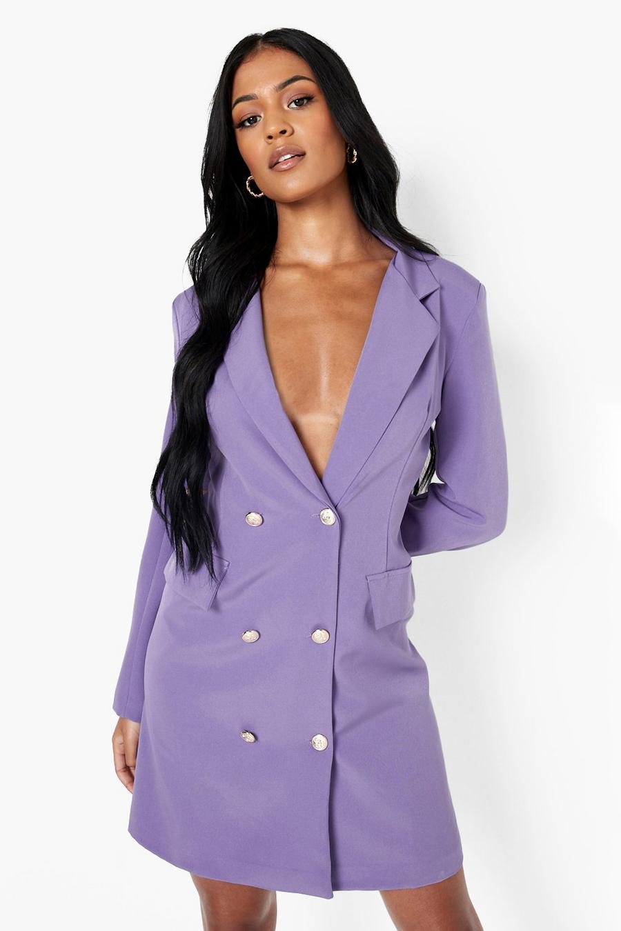 Purple Tall Woven Blazer Dress image number 1