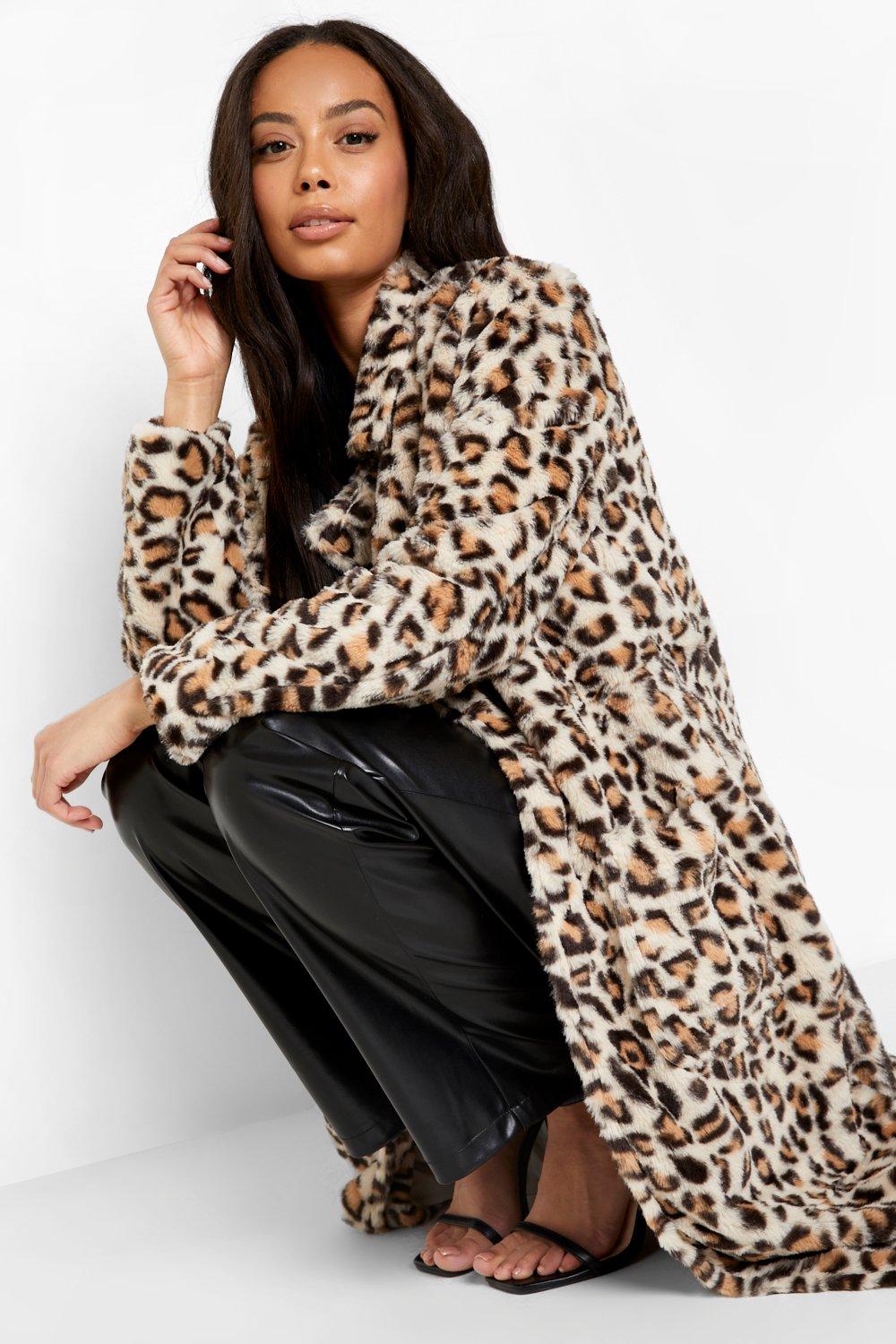 boohoo leopard coat