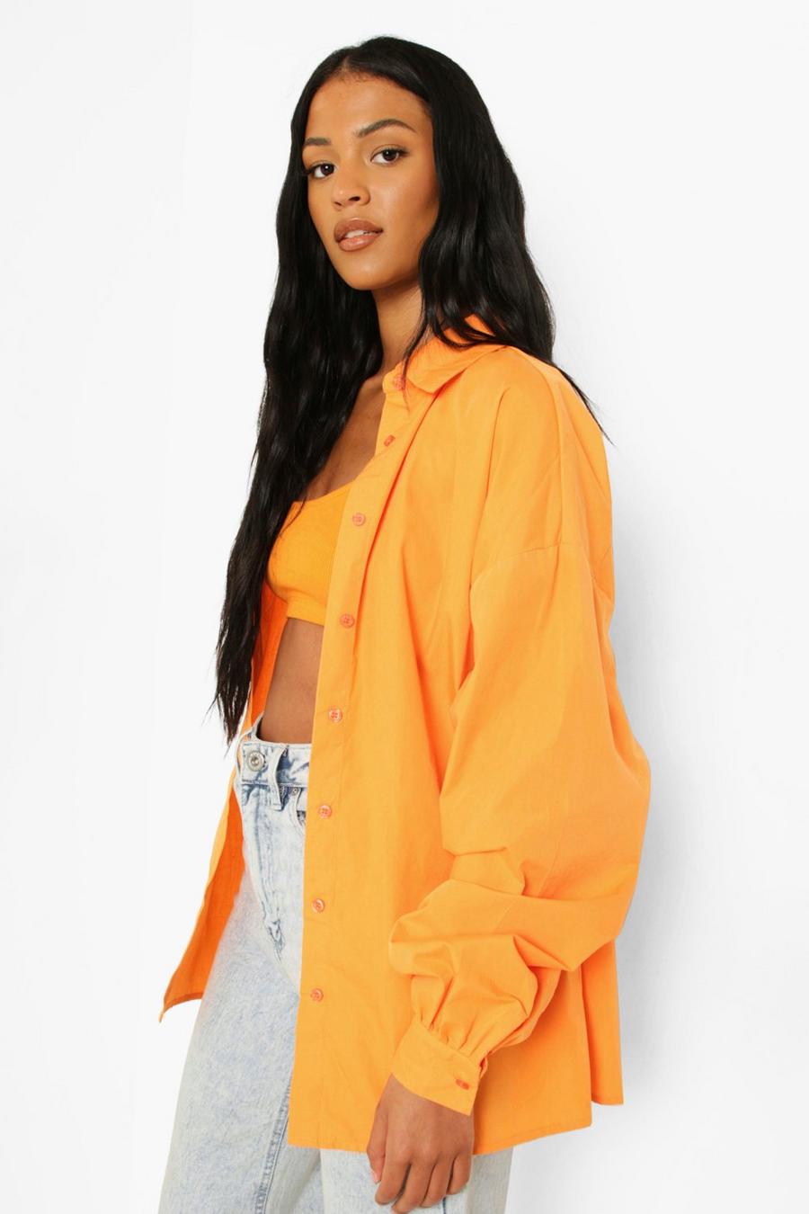 Orange Tall Oversized Boyfriend Shirt image number 1