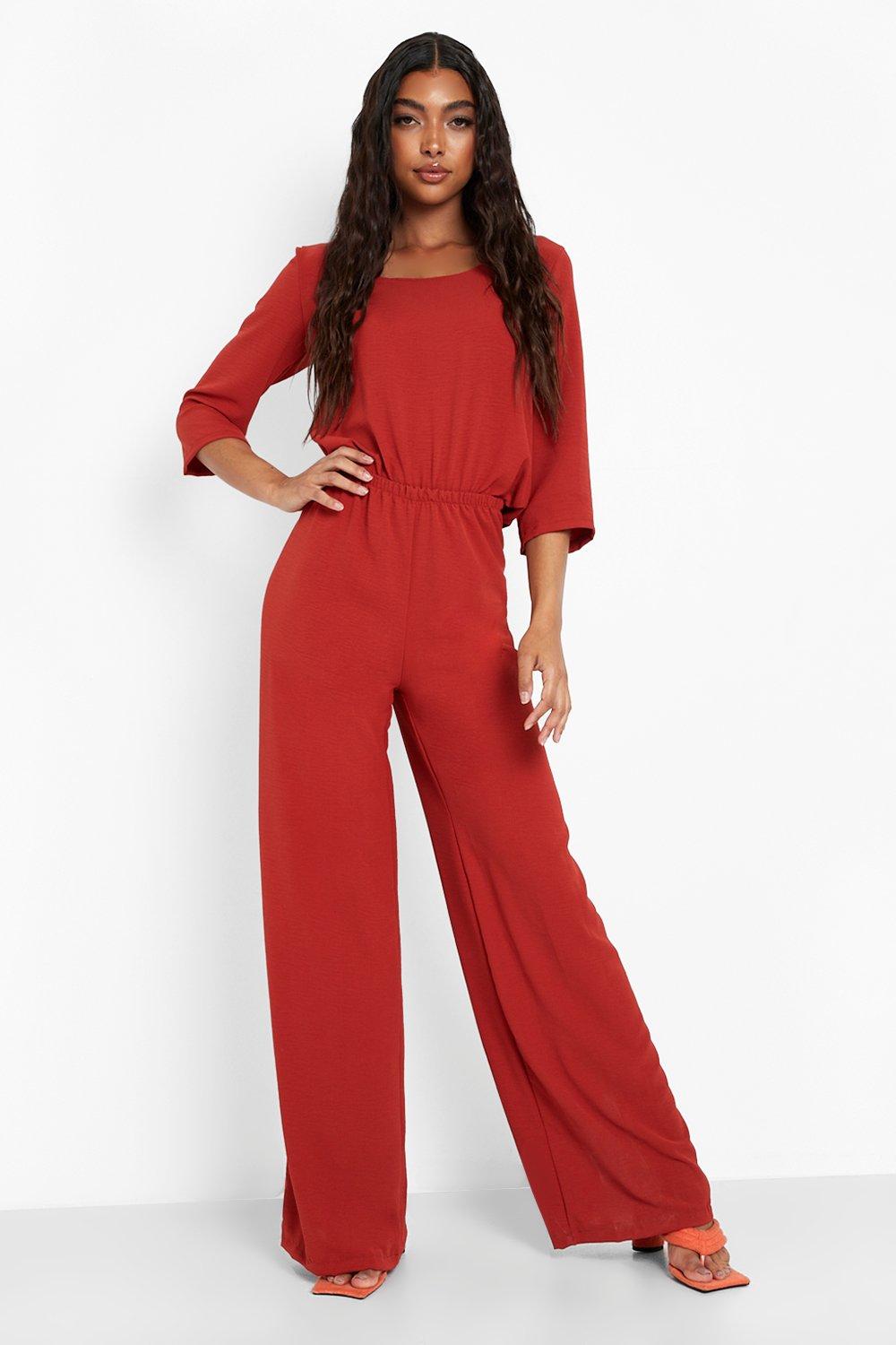 Sleeve jumpsuit best sale wide leg