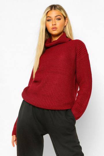 Tall Basic Recycled Turtleneck Sweater wine