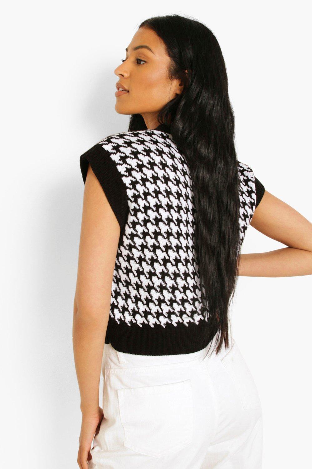 boohoo dogtooth vest