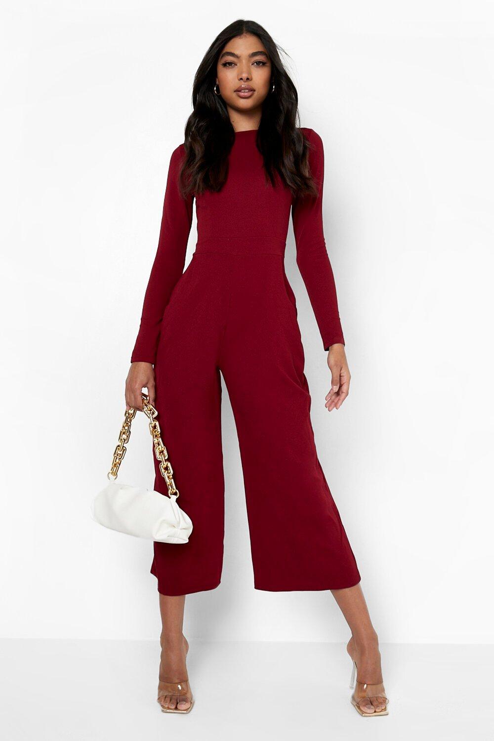 Tall Long Sleeve Tailored Jumpsuit boohoo UK