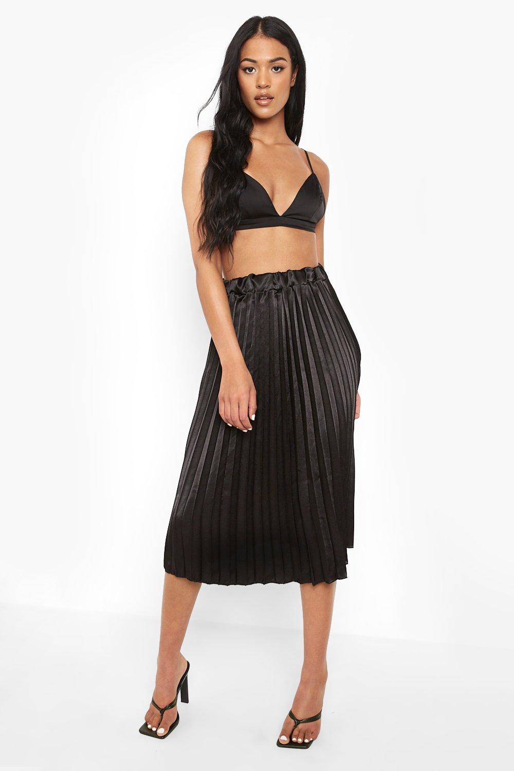 Black pleated outlet skirt tall