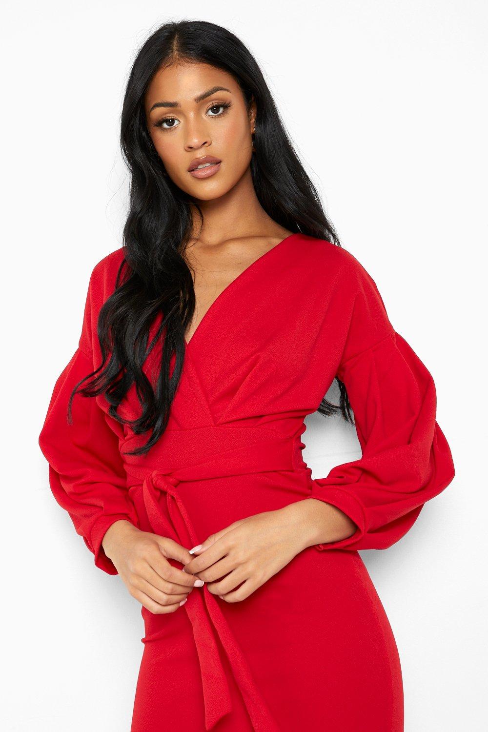 Off the shoulder shop midi dress boohoo