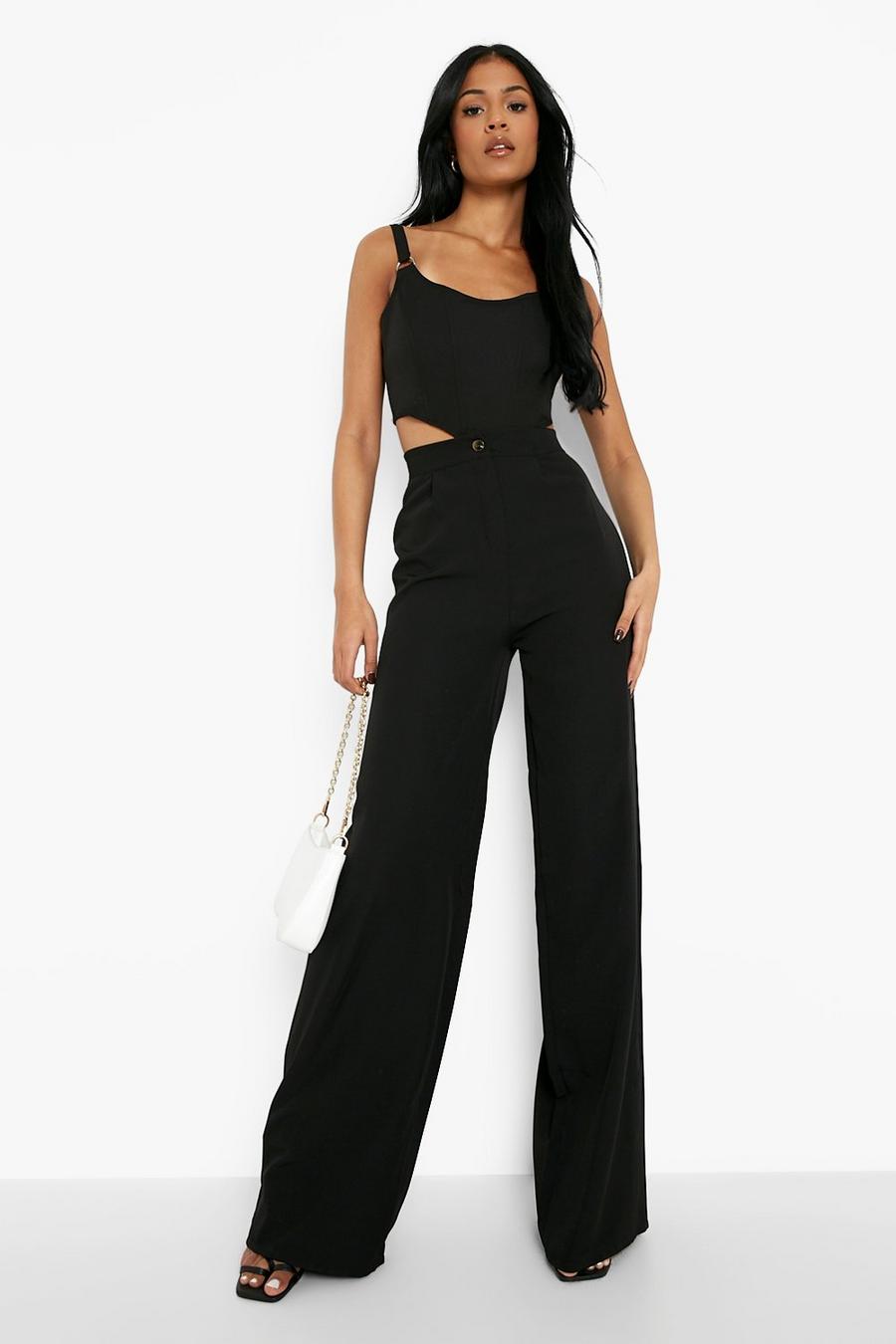 Black Tall Tailored Wide Leg Trouser image number 1