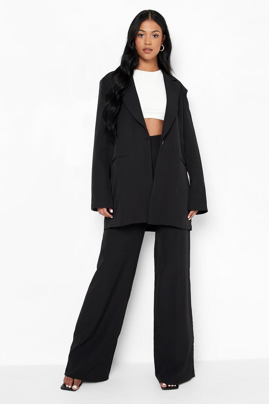 Black Tall Tailored Wide Leg Pants image number 1