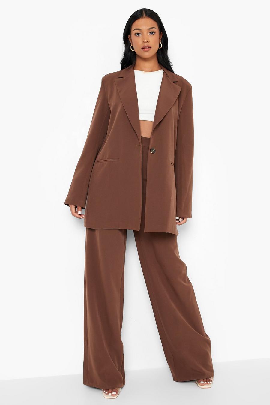 Chocolate Tall Tailored Wide Leg Trouser image number 1