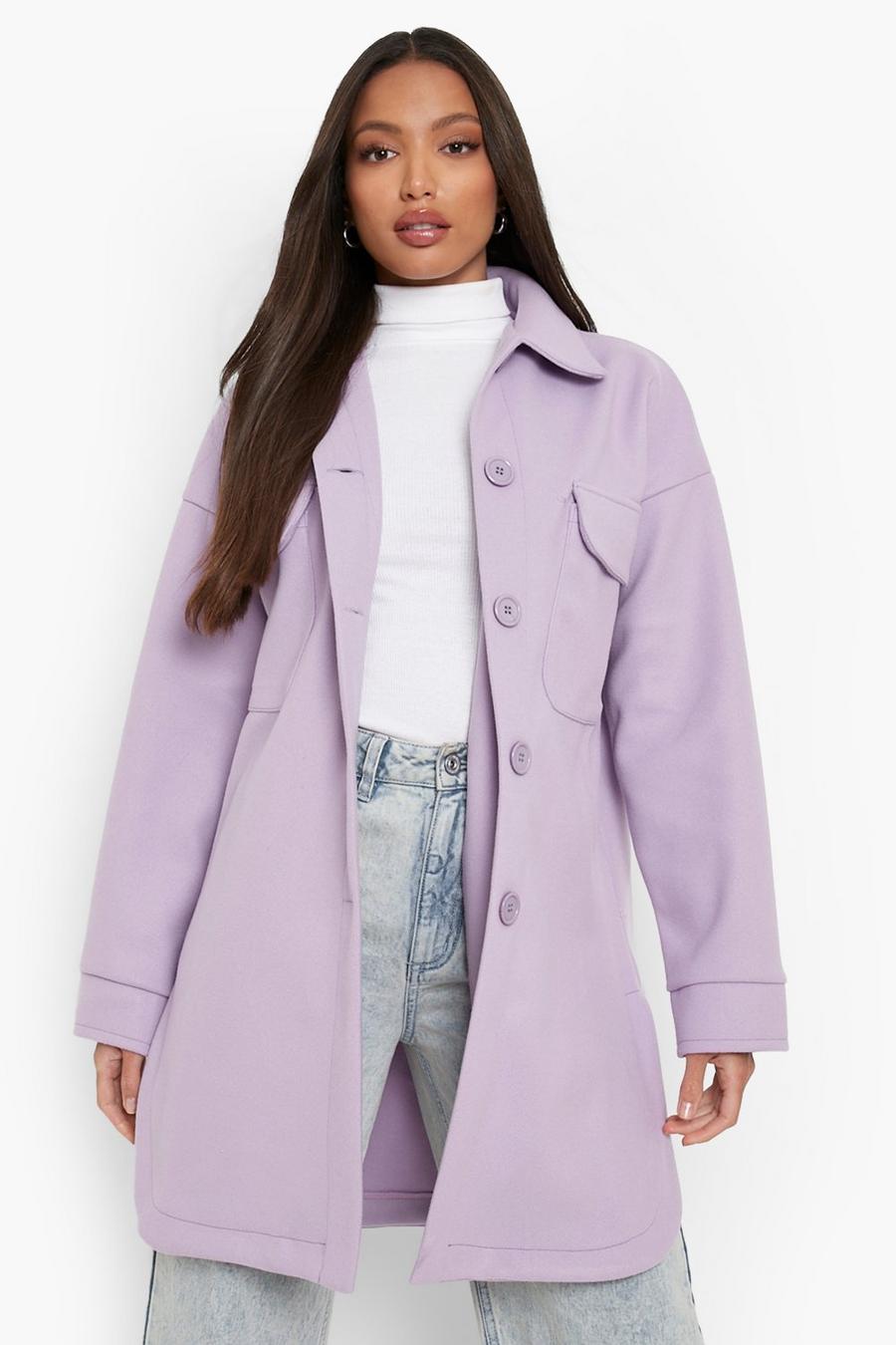 Lilac Tall Oversized Tussenjas image number 1