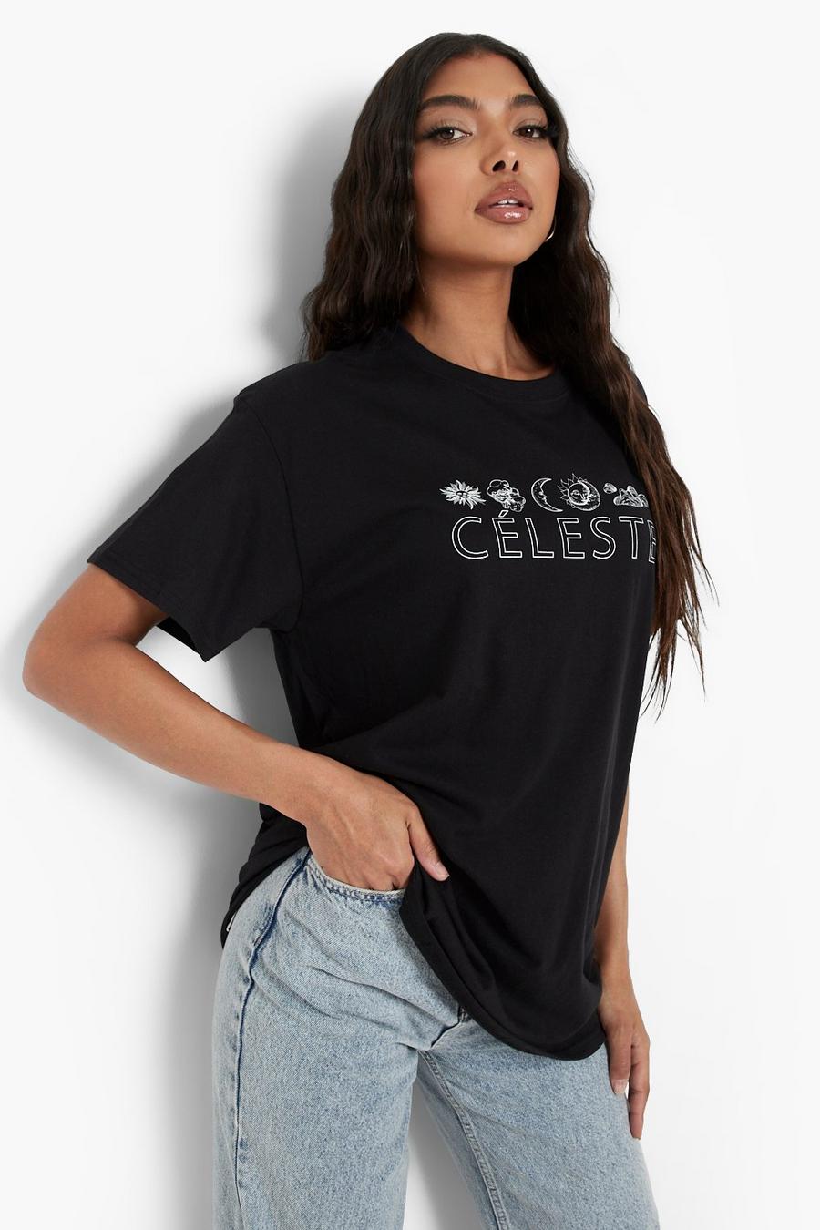 Black Tall 'Celeste' Graphic T-Shirt image number 1