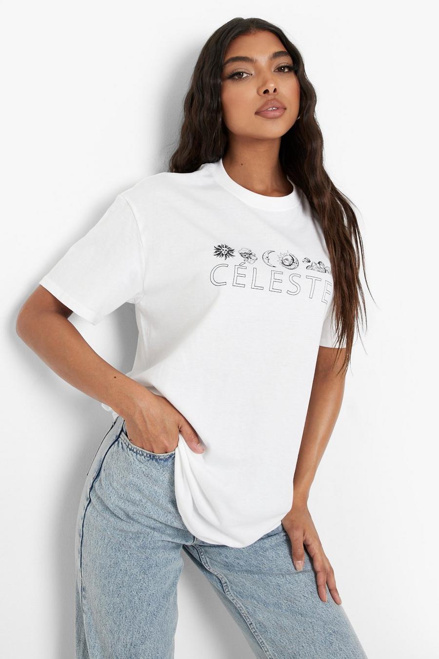 White Tall 'Celeste' Print T-shirt image number 1