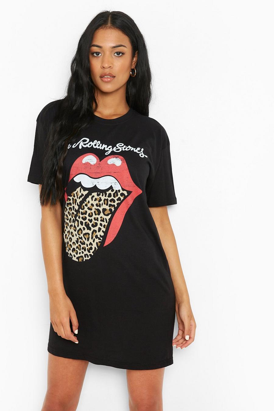 Black Tall Licensed Rolling Stones T-shirt Dress image number 1