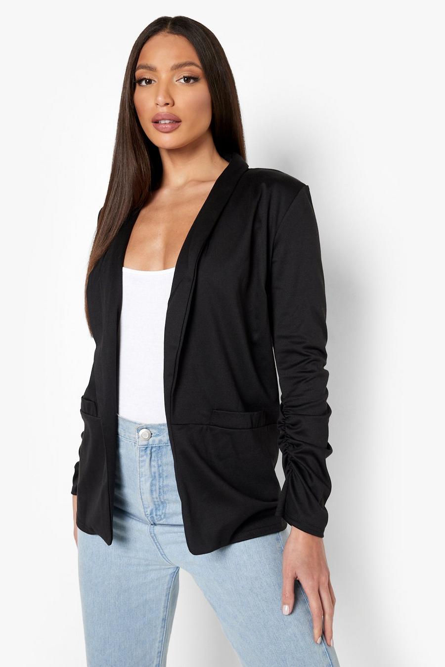Black Tall Ponte Relaxed Blazer image number 1