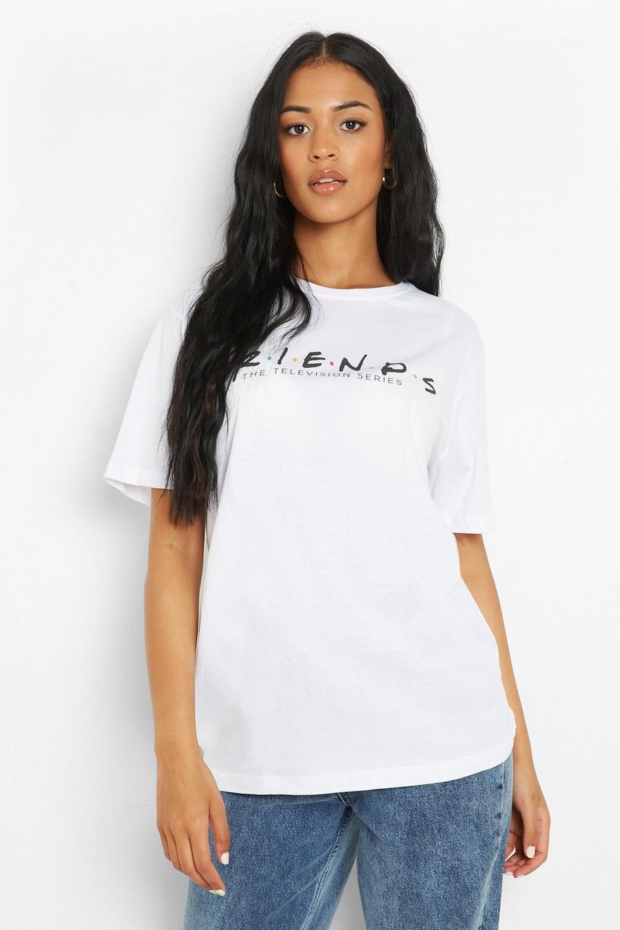 White Tall Friends Slogan Licensed T-shirt image number 1