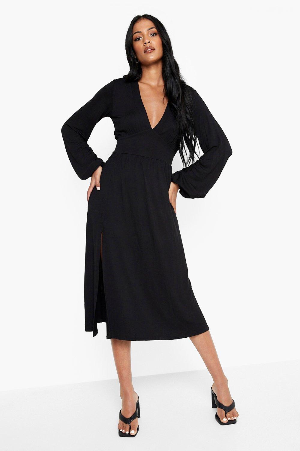 tall midi dress with sleeves