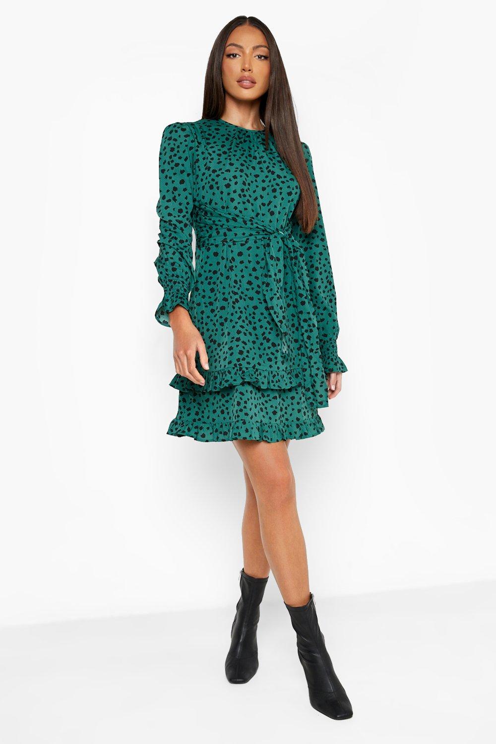 Boohoo shop green dress