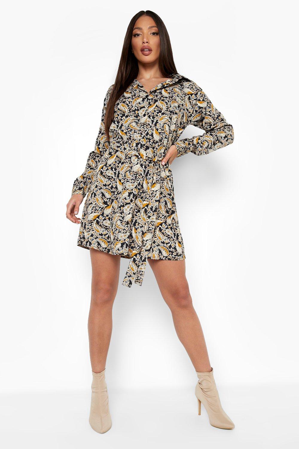 Snakeskin shirt cheap dress boohoo