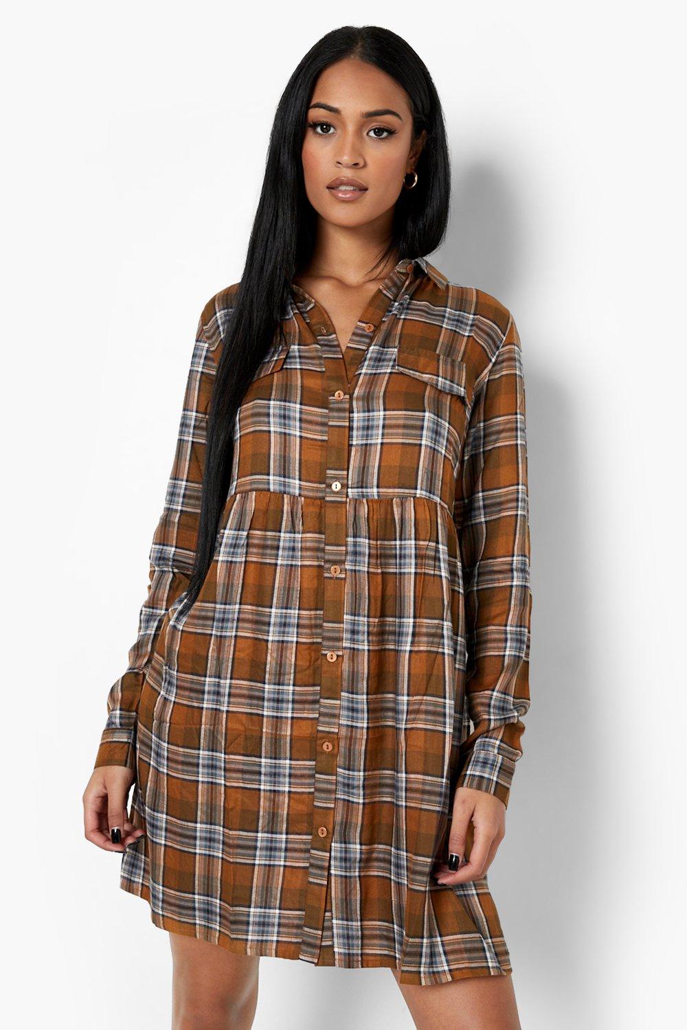 Boohoo checkered outlet dress