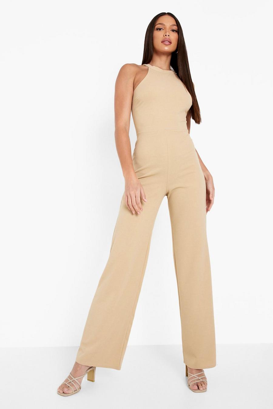 Stone Tall High Neck Strap Wide Leg Jumpsuit image number 1