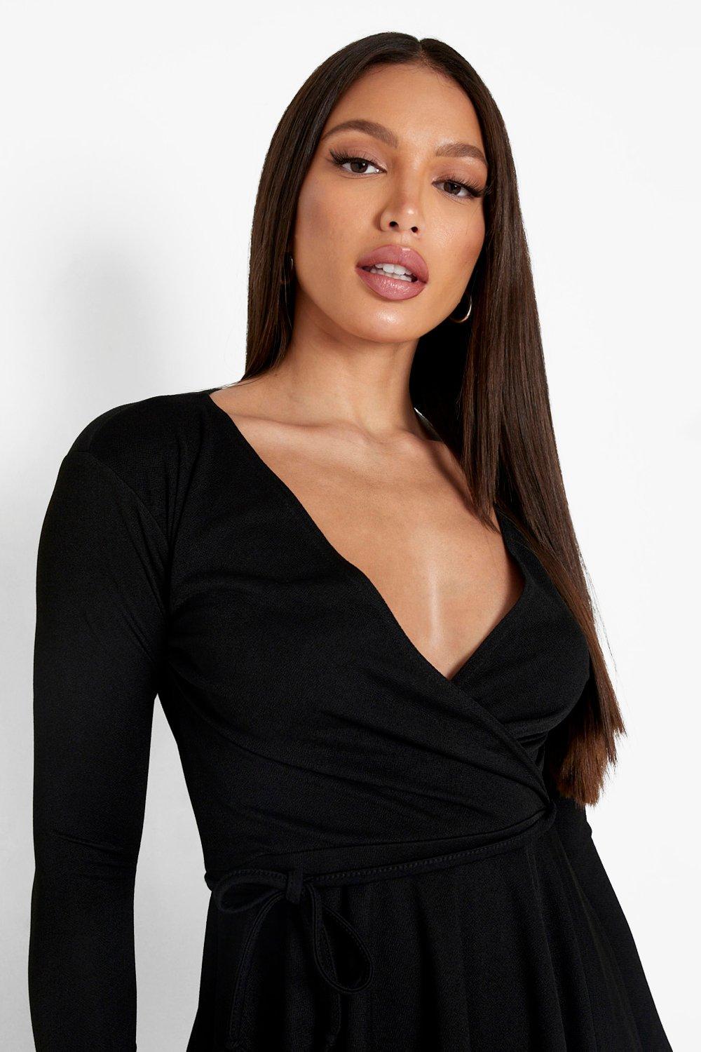 Long Sleeve Skater Dress | Boohoo 