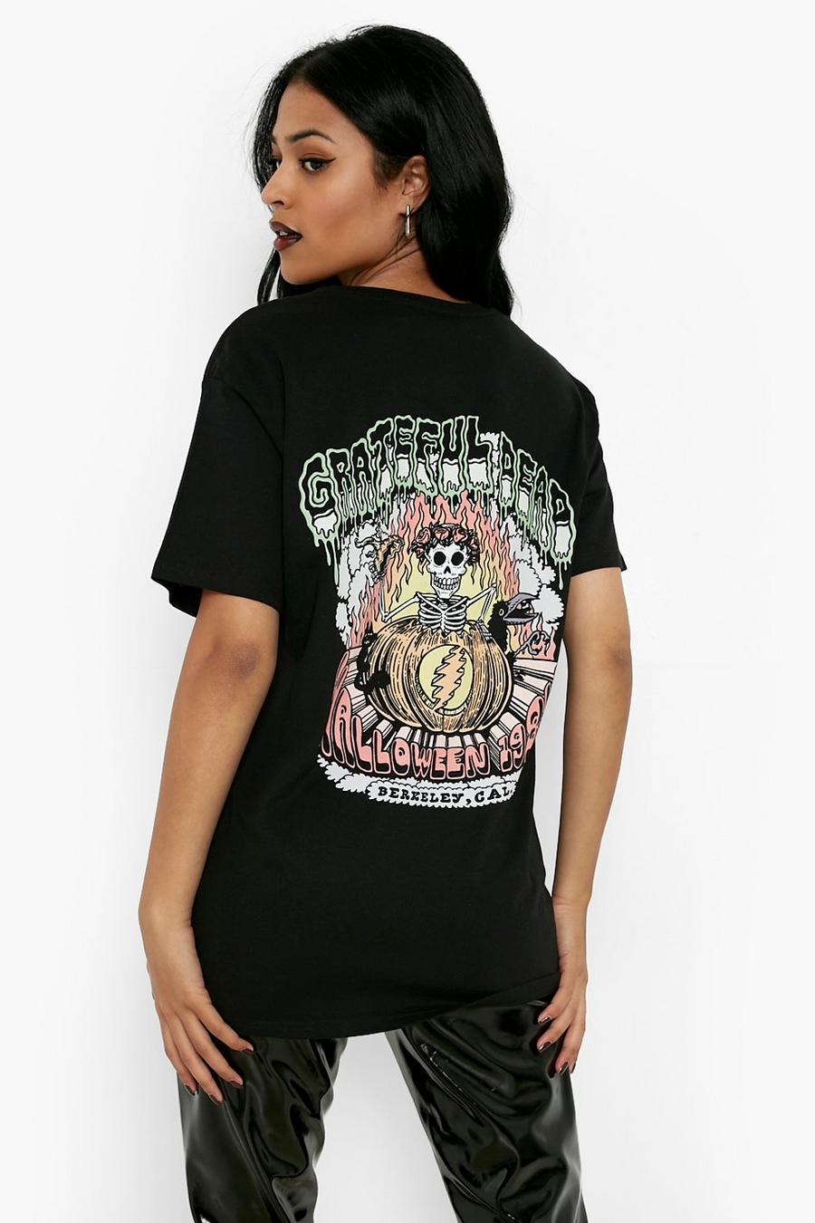 Black Tall Halloween Grateful Dead T-shirt med tryck image number 1