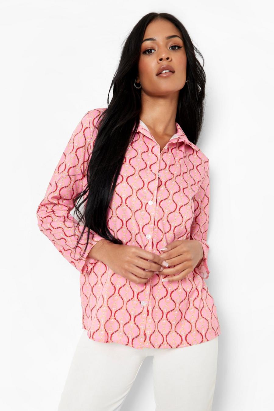 Tall Hemd mit Print, Pink image number 1