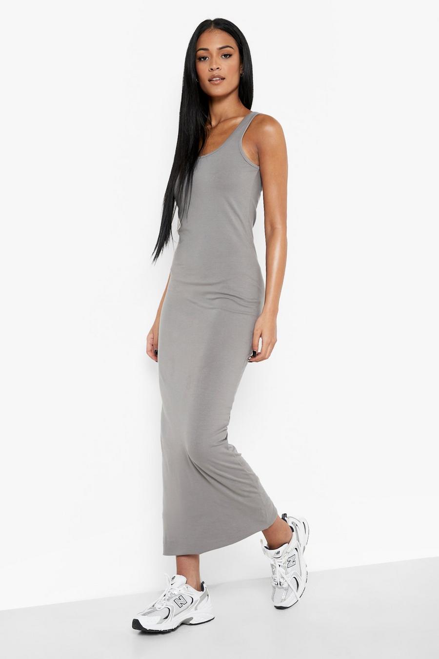 Charcoal Tall Basic Sleeveless Maxi Dress image number 1