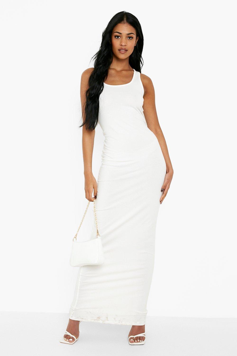 Long white shop tank dress