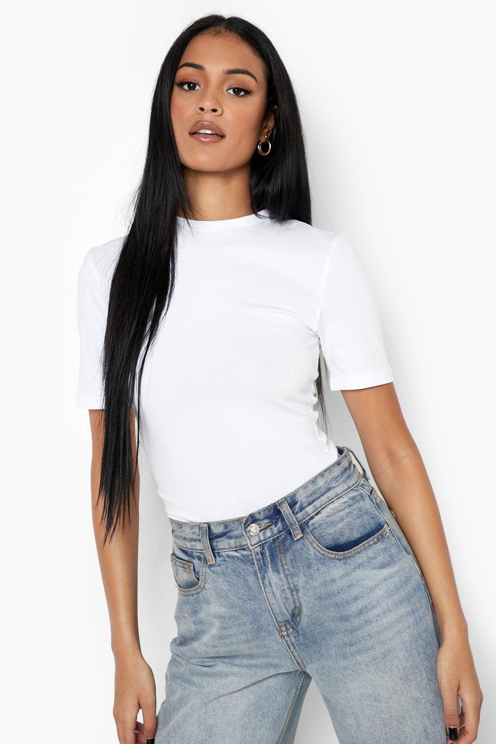 Plain white fitted top shirt