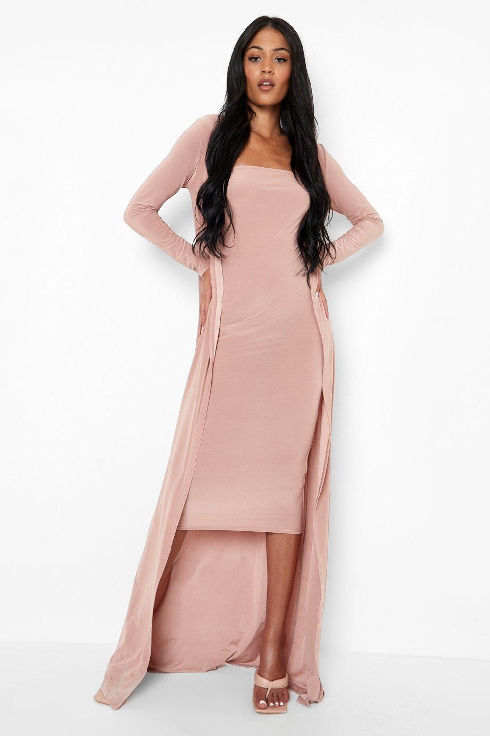 Tall Slinky Midi Dress Maxi Cardigan Co Ord