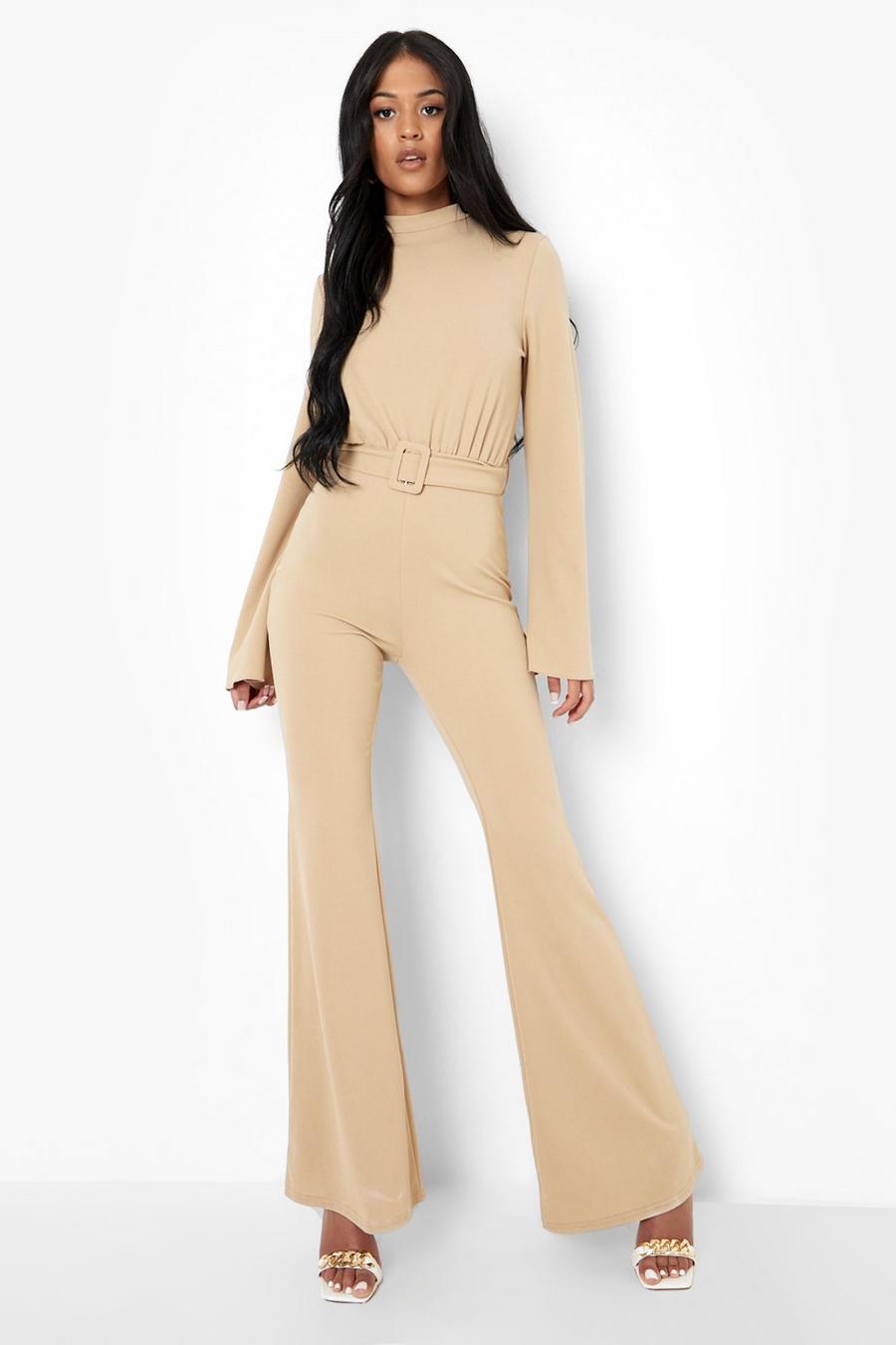 Stone Tall High Neck Belted Jumpsuit image number 1